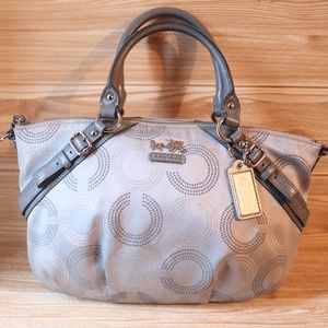 Silver Coach Madison Op Art handbag